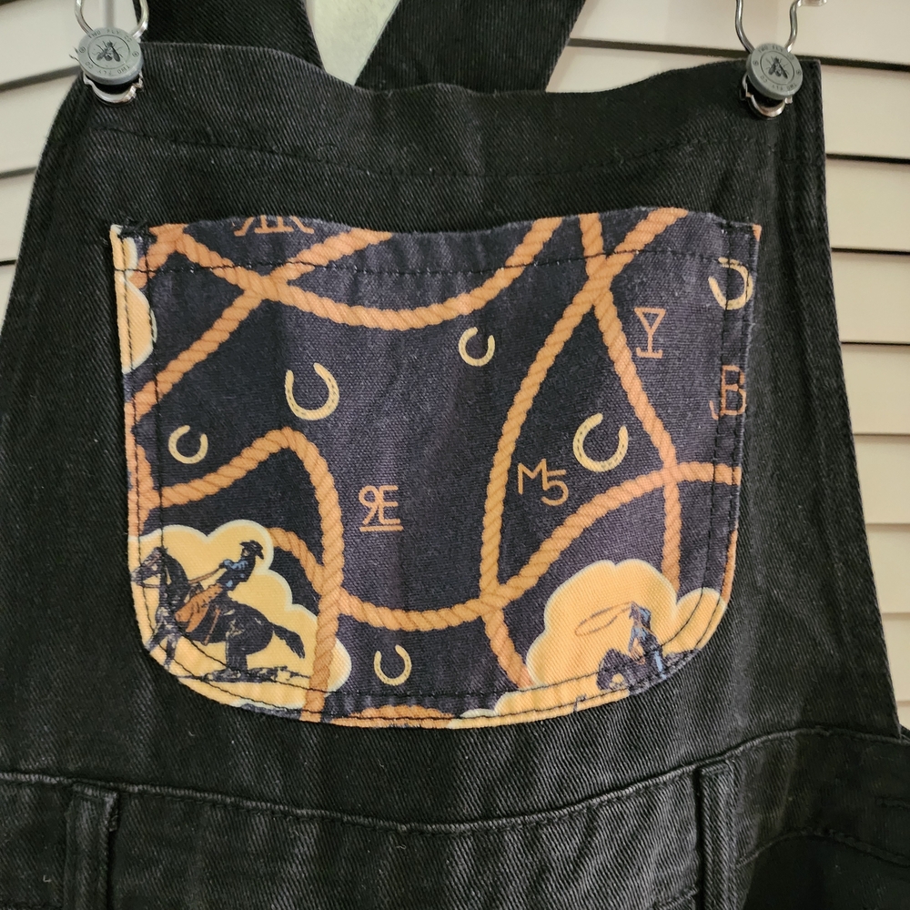 Two 2 Fly Pony Overalls - Western Black Overalls M - Picture 4 of 8